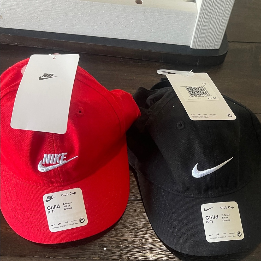 Nike Kids Red and Black Club Caps
